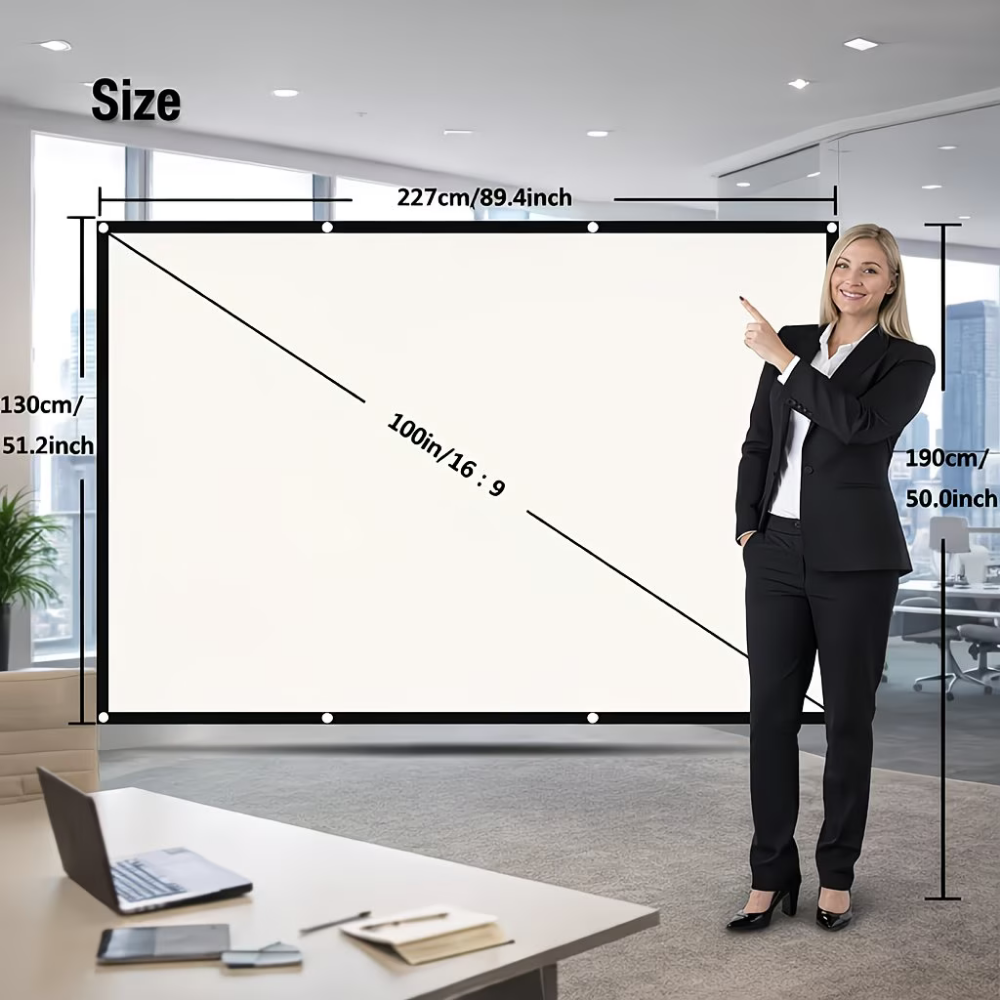 100-Inch Portable Projector Screen — 16:9 Aspect Ratio