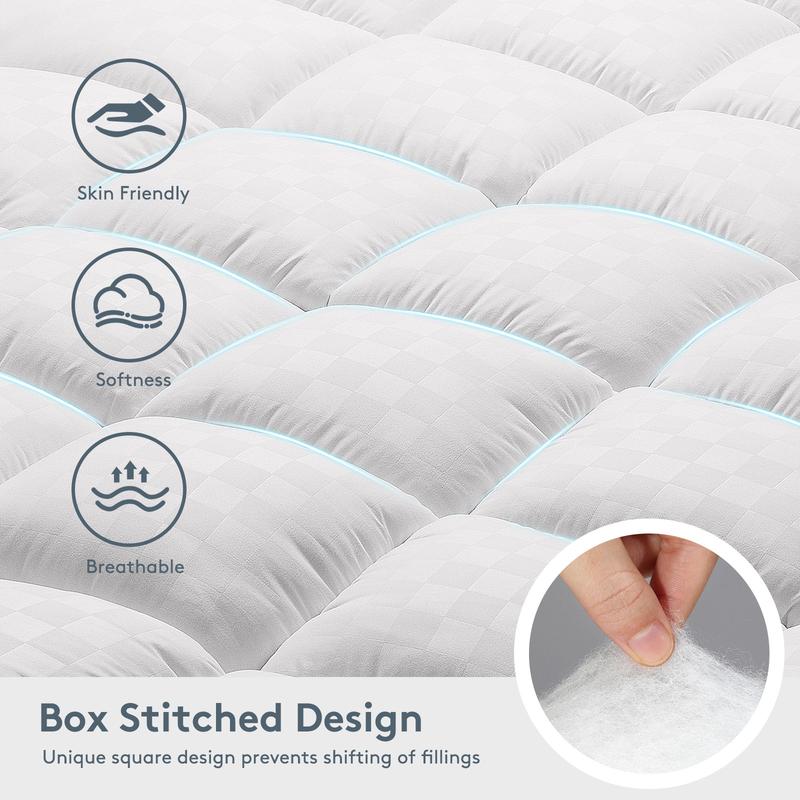 1000GSM Soft Mattress Topper - Breathable Cooling Comfort Layer