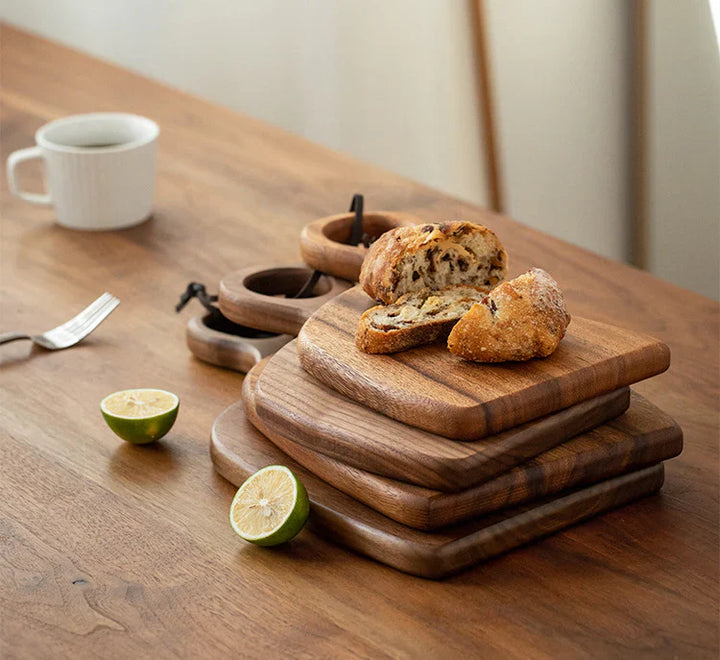 2-Piece Walnut Wood Cutting and Serving Board Set