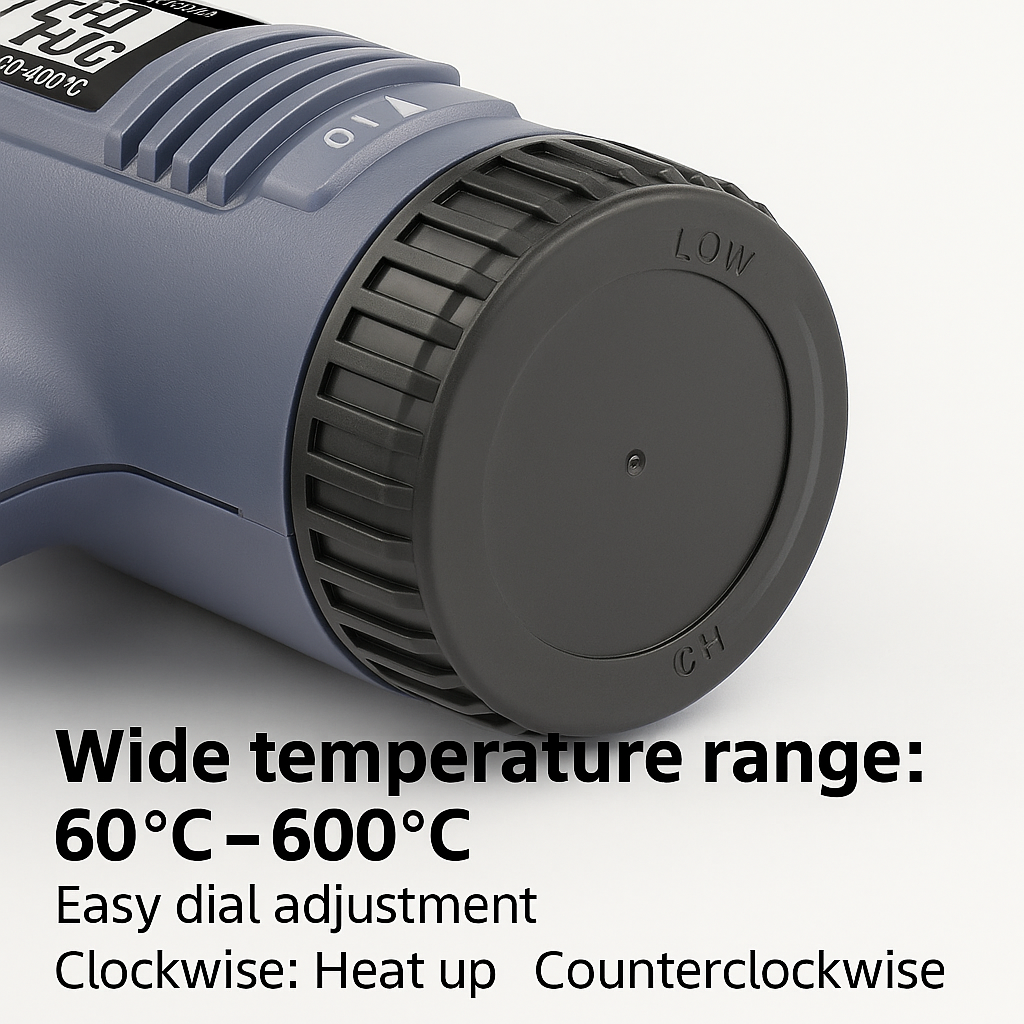 2000W Industrial Electric Heat Gun with Digital LCD Display and Adjustable Temperature
