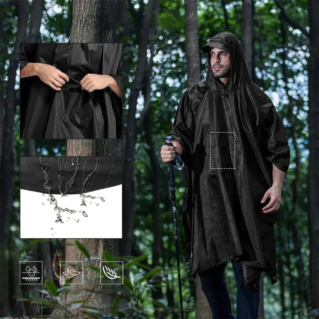 3-in-1 Hiking Rain Poncho