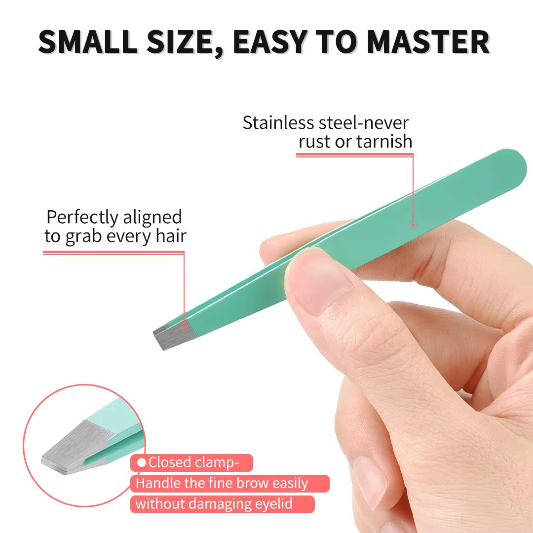 6-Piece Precision Eyebrow Tweezer Set with Travel Case