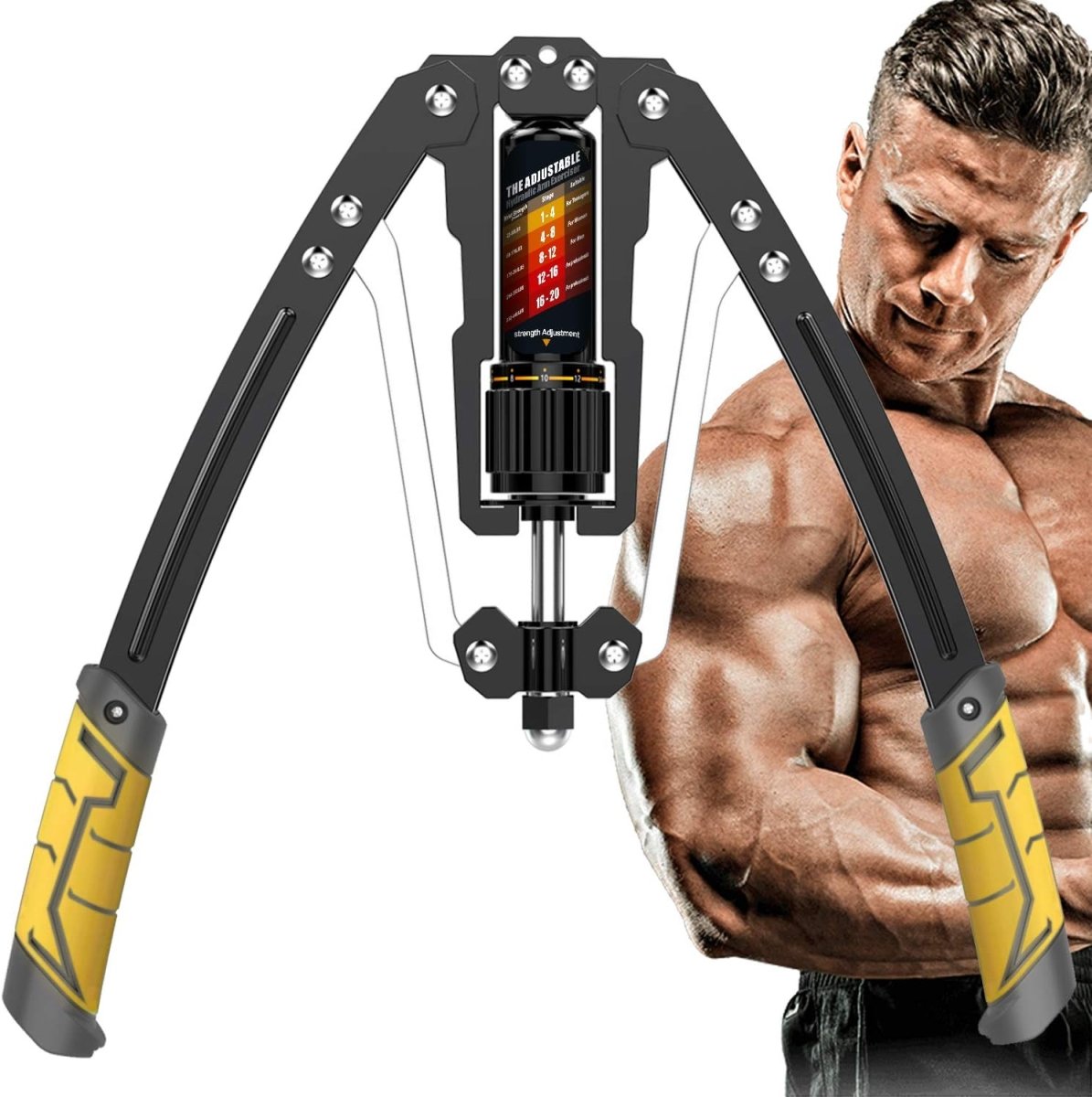 Adjustable Hydraulic Arm Trainer – 10–200 kg Resistance – Upper Body Strength Training for Arms, Chest & Shoulders