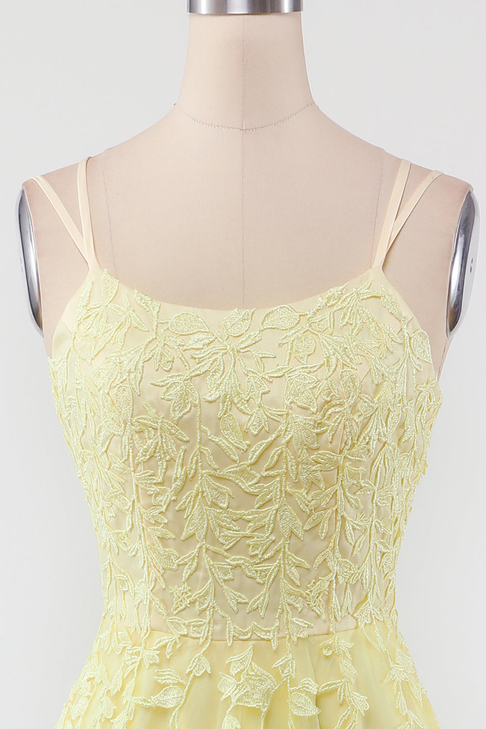 Appliqué Prom Gown