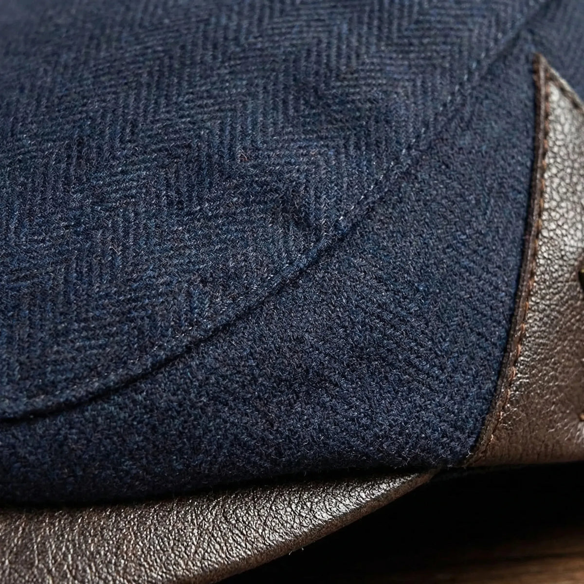 British-Style Herringbone Flat Cap