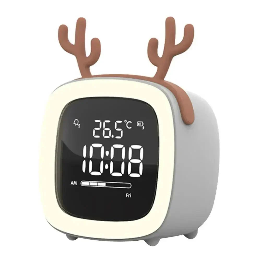 Bunny Alarm Clock with LED Digital Display and Night Light