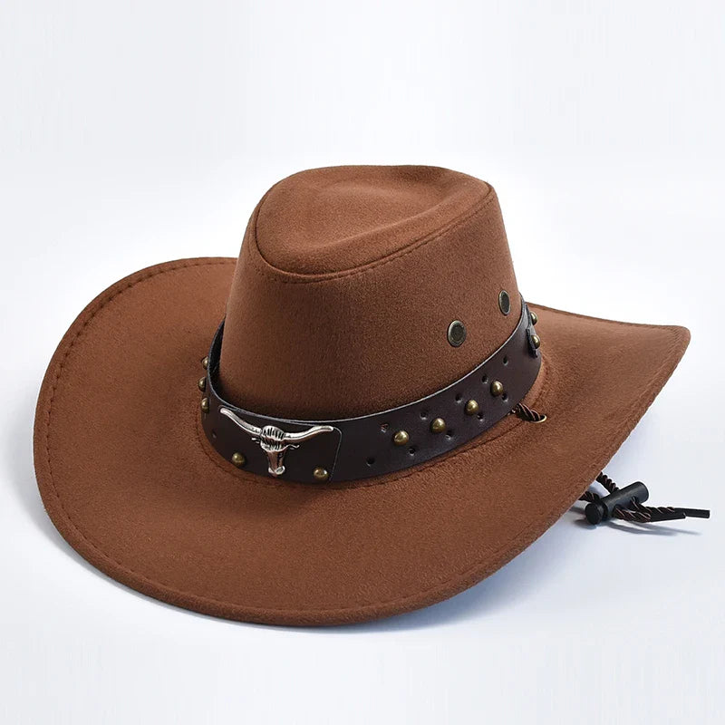 Classic Cowboy Hat with Braided Chin Strap
