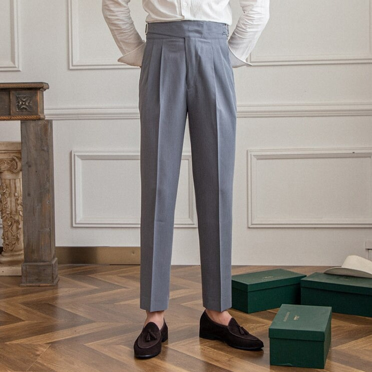Classic Men's Trousers with Buckle