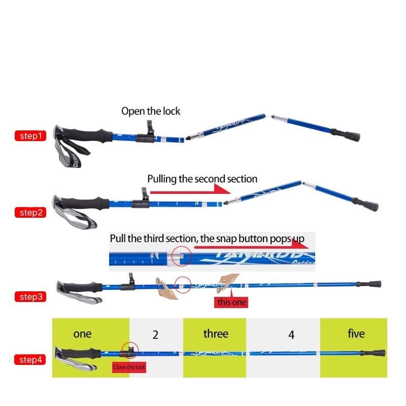 Collapsible Adjustable Trekking Poles for Hiking