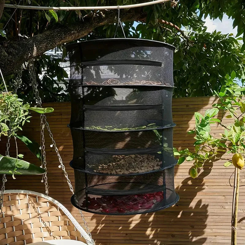 Collapsible Mesh Drying Rack – Multi-Tier Hanging Tray for Fruit, Vegetables, and Herbs