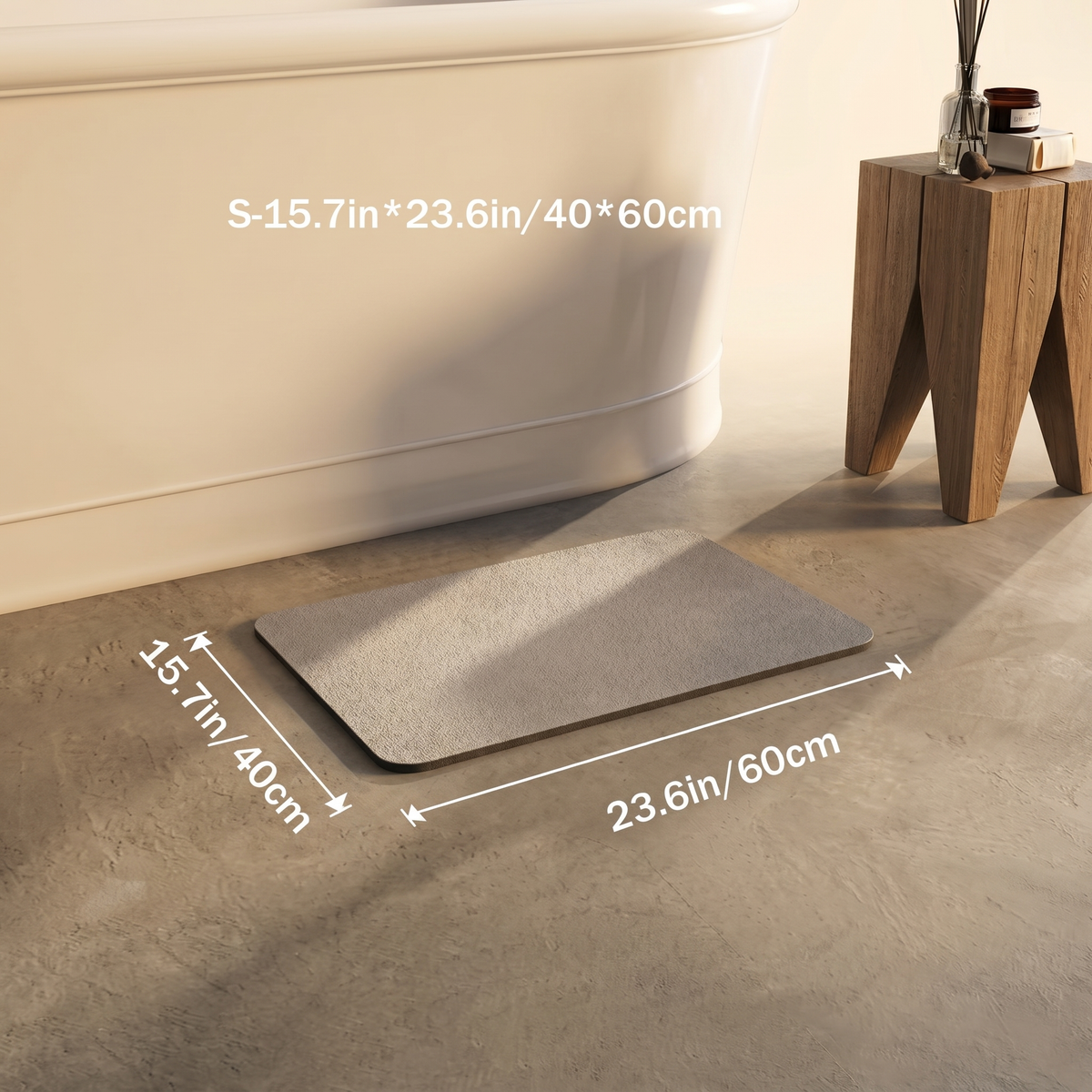 Eco-Friendly Diatomite Bath Mat - Quick-Drying and Non-Slip Design