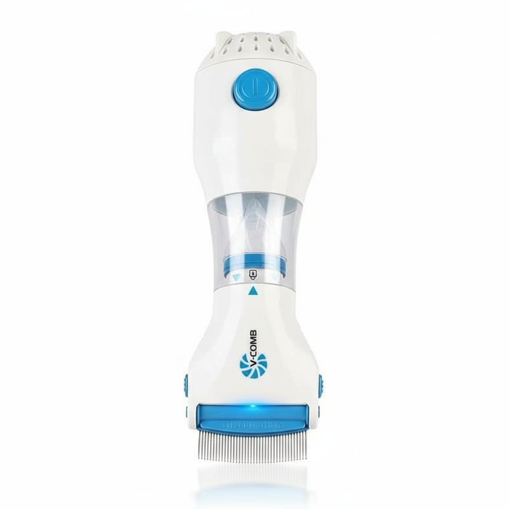 Electric Head Lice Remover with Vacuum Suction Technology, Stainless Steel Teeth, Chemical-Free Nit Extraction, Built-in LED Light and Hygiene Filter