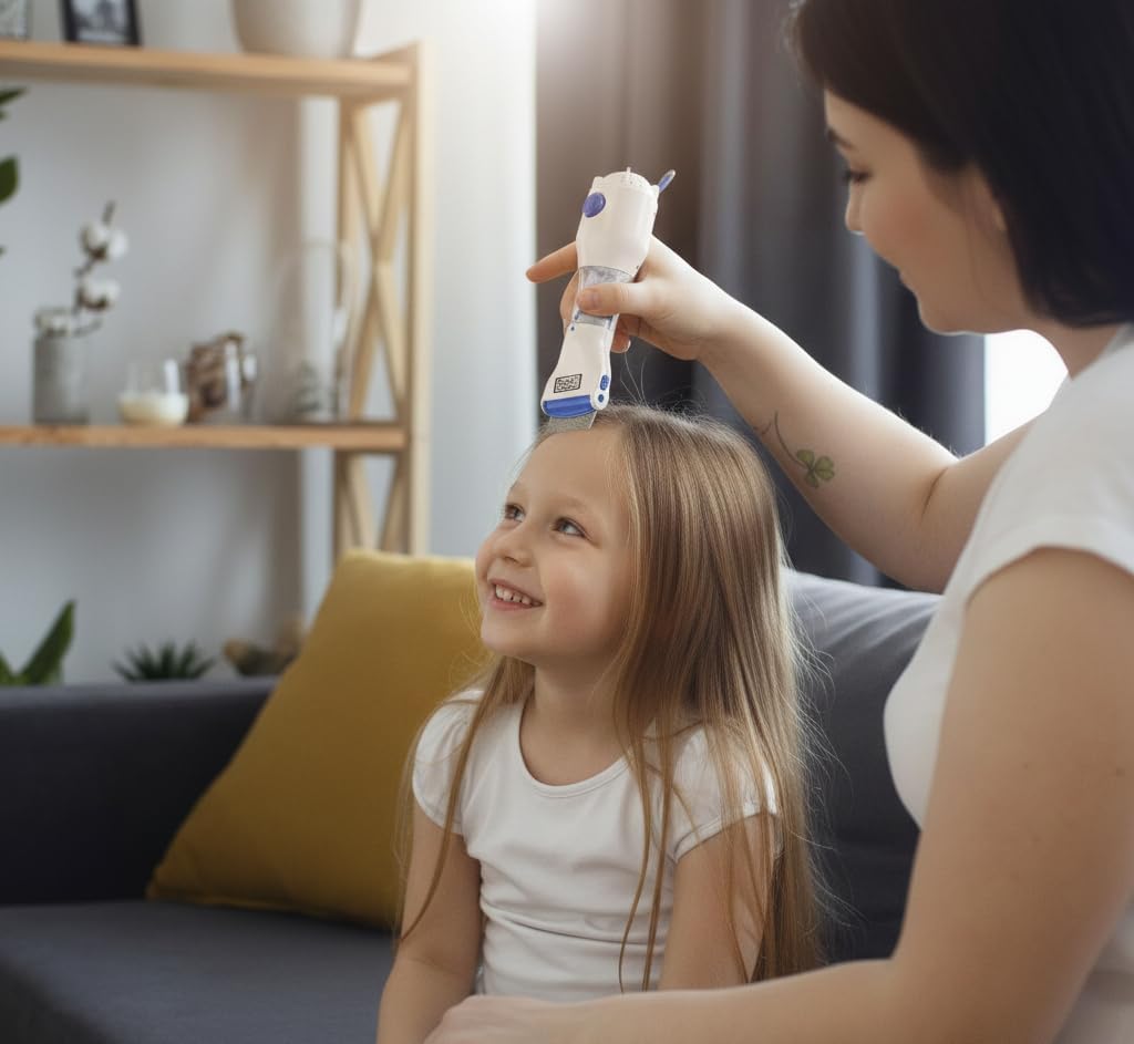 Electric Lice Remover with Vacuum and LED Light - Chemical-Free