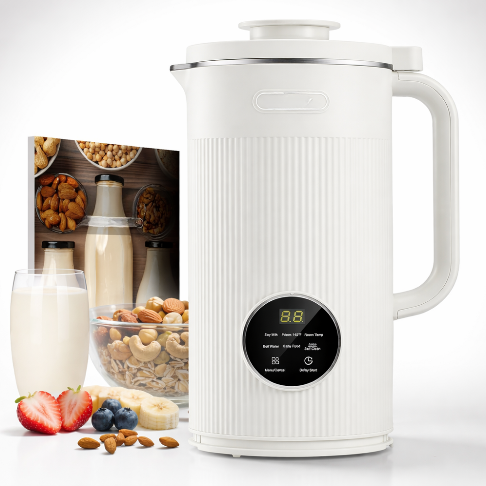 Electric Nut Milk Maker – Plant-Based Milk Machine with Touch Controls and Stainless Steel Blades