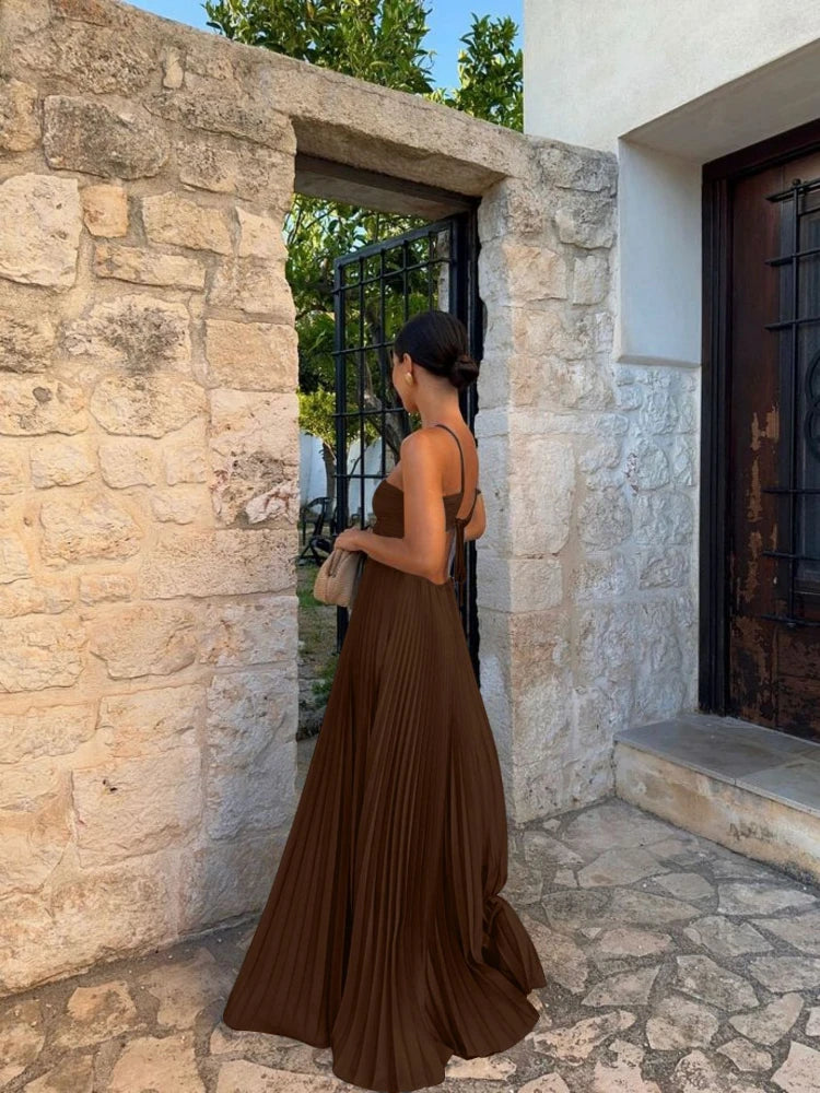Elegant Pleated Maxi Dress
