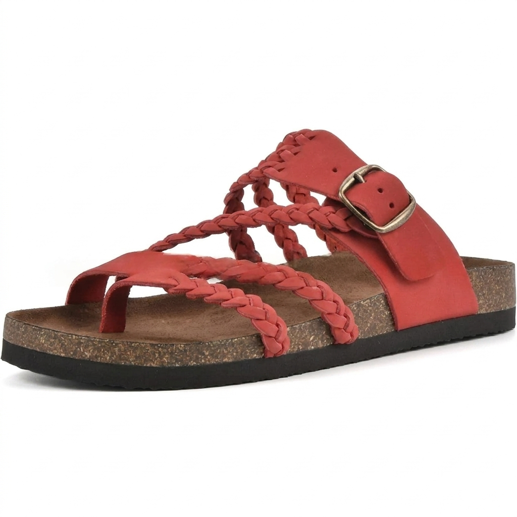 Elegant Women's European-Style Flat Sandals with Braided Straps