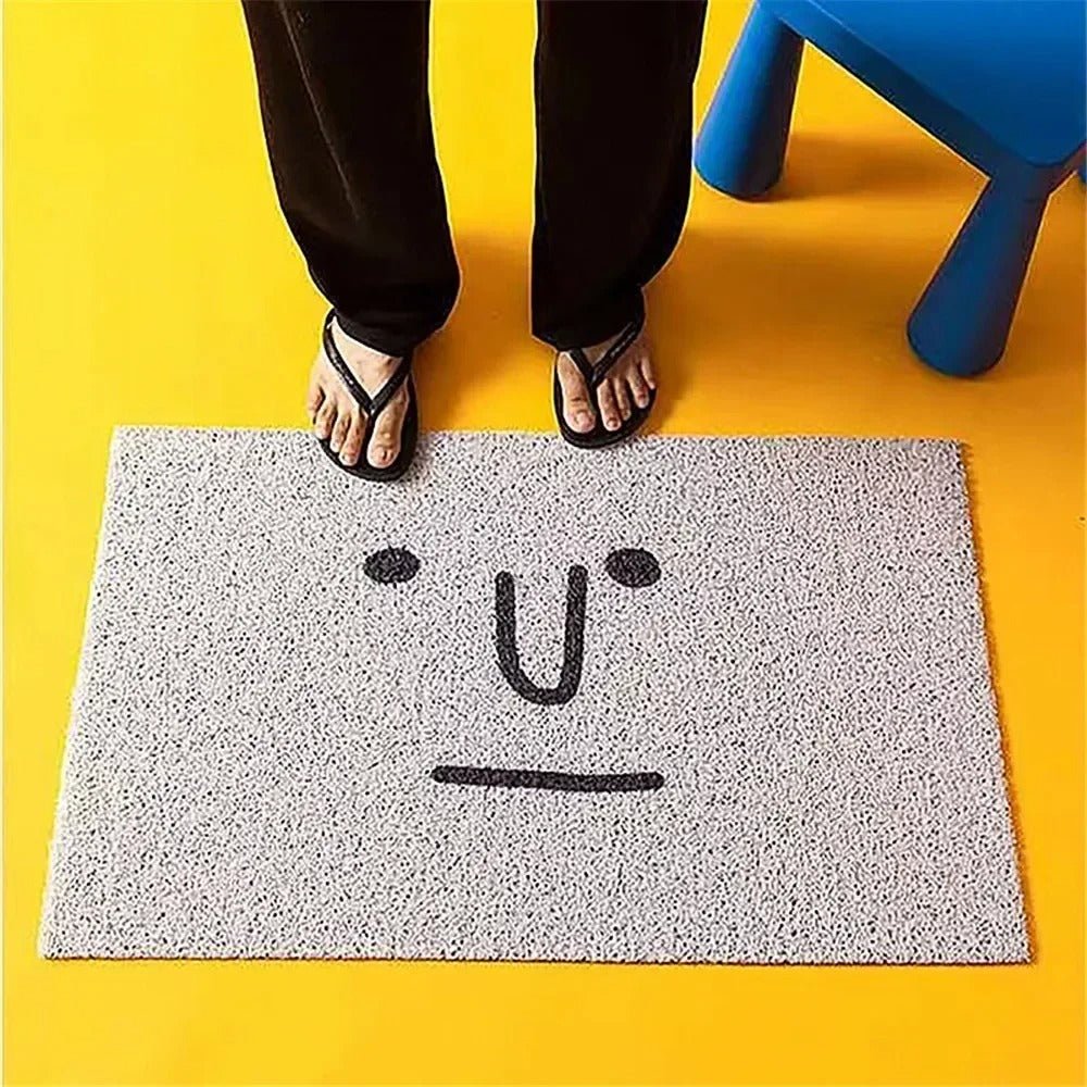 Emoji Welcome Door Mat with Non-Slip Backing for Hallway and Entrance