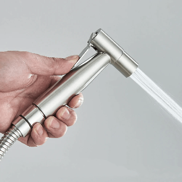 Ergonomic Handheld Bidet Sprayer with Adjustable Water Pressure – Stainless Steel and ABS