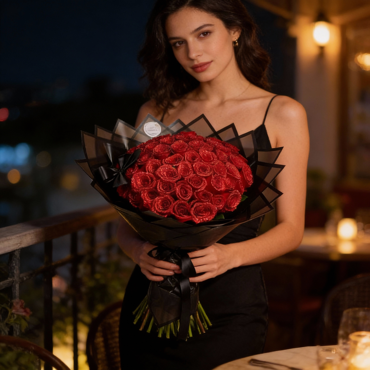 Eternal Glitter Rose - Handmade Decorative Artificial Flower with Sparkling Crystal Finish - Gift Set for Special Occasions - Long-Lasting & Maintenance-Free