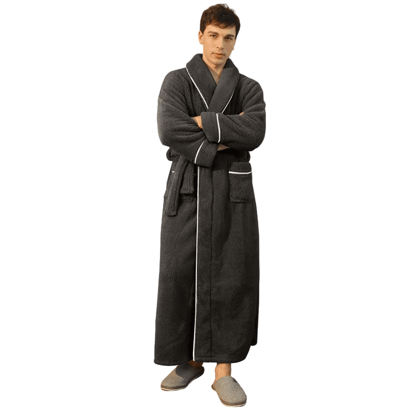 Fluffy Bathrobe with Tie Belt