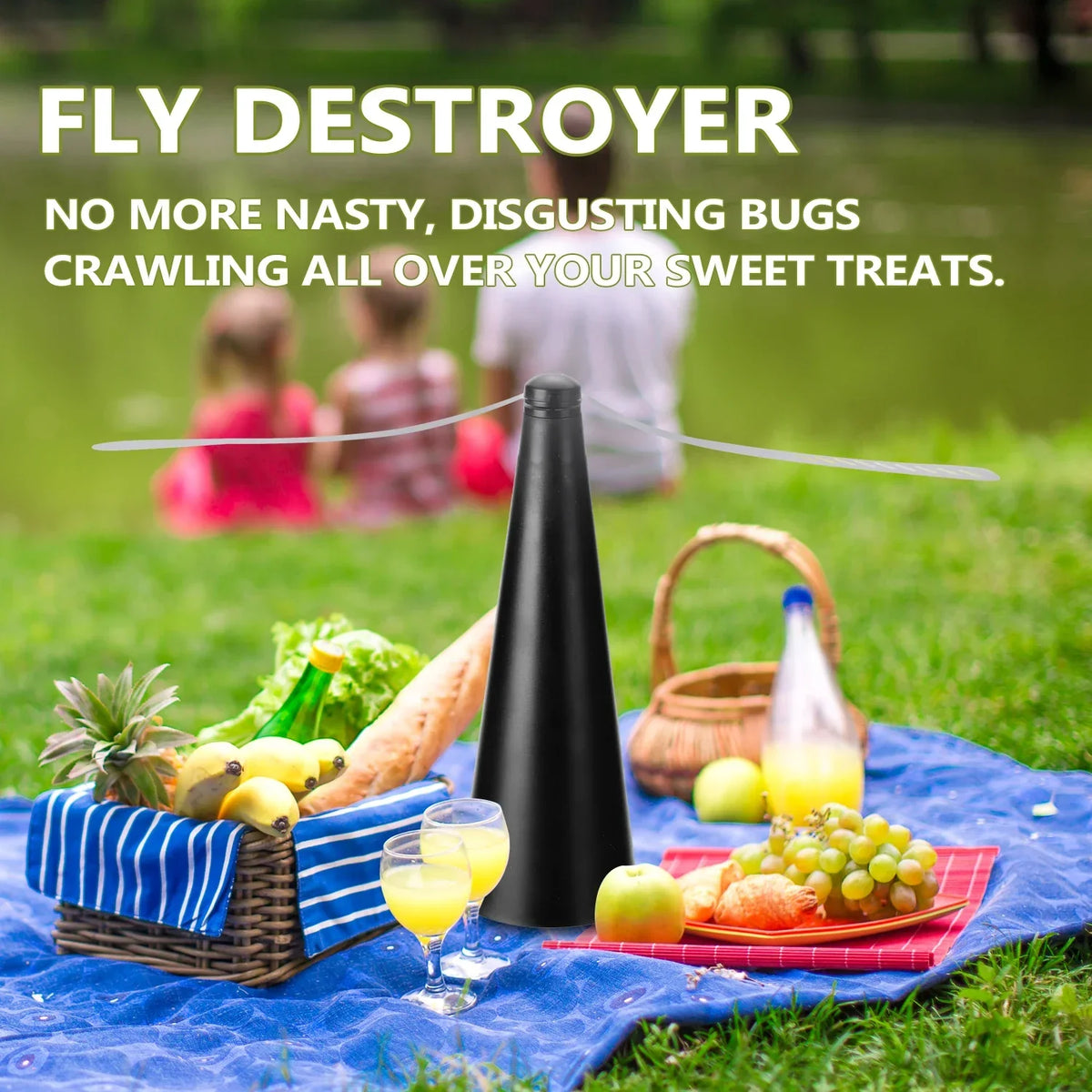 Fly Repellent Table Fan | 360° Rotating Insect Deterrent | Quiet & Safe | For Outdoors, Camping, Picnics