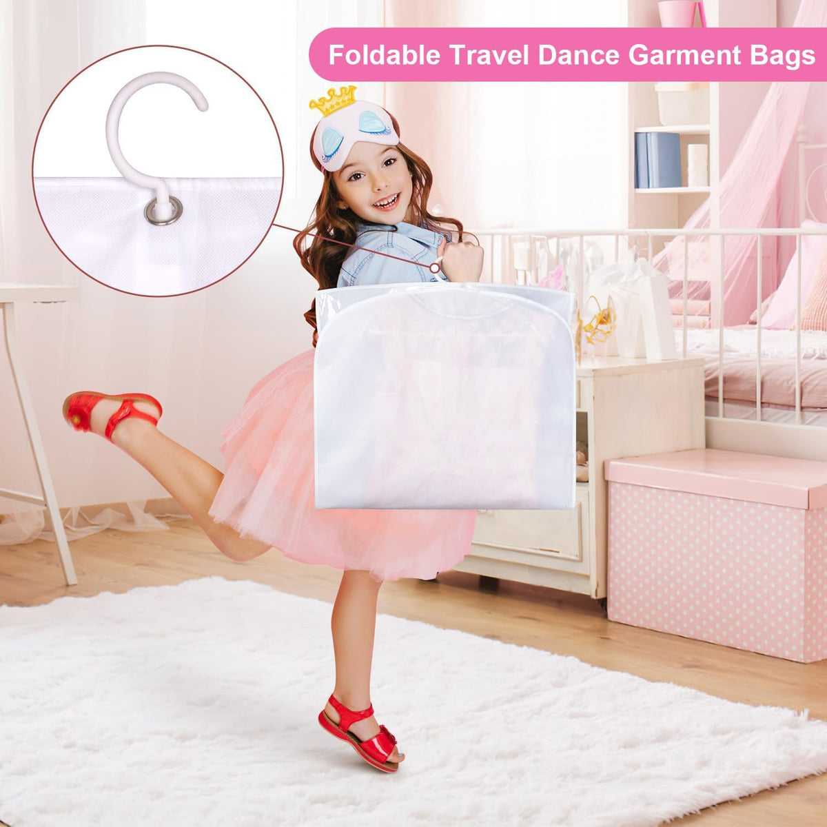 Foldable Unisex Dance Garment Bags with Zipper Pockets - Set of 5
