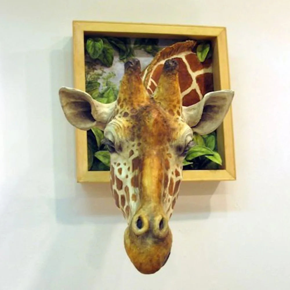 Giraffe Head Wall Decor - 3D Life-Size Sculpture Decoration