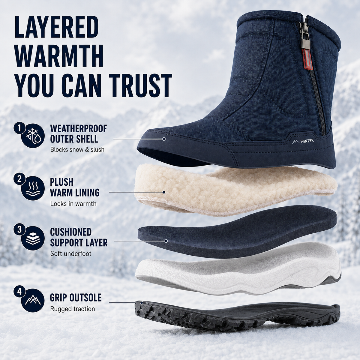 Insulated Waterproof Winter Boots