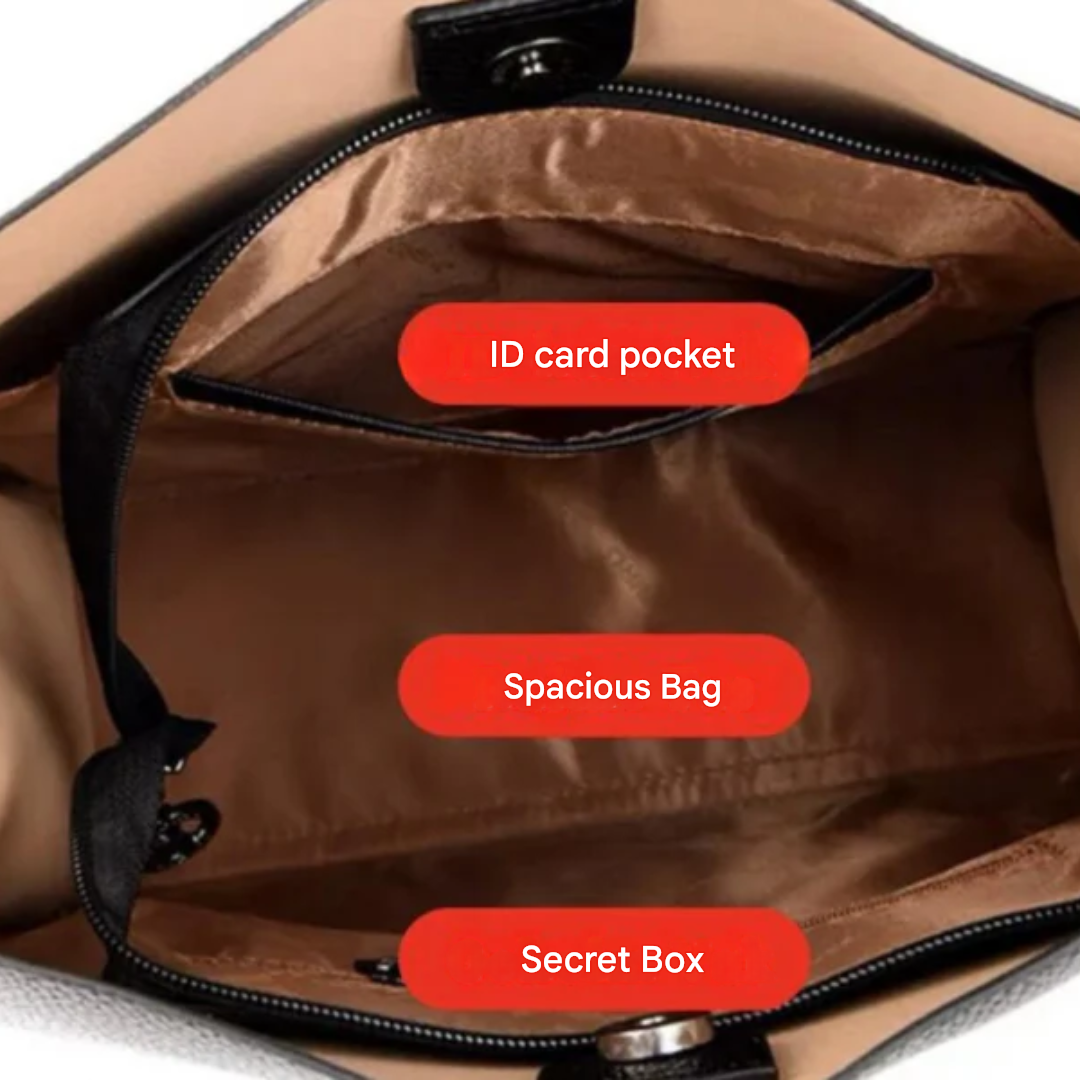 Large Leather Handbag with Generous Capacity - DailyLux