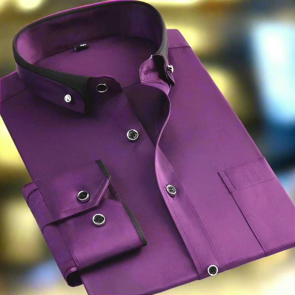 Men's Long-Sleeve Classic Style Shirt with Modern Fit