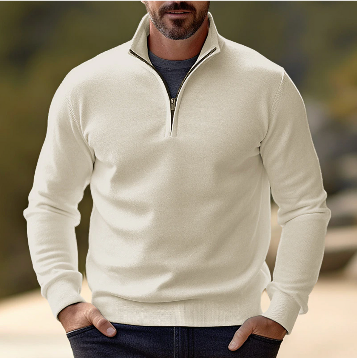 Men's Long-Sleeve Quarter-Zip Sweater