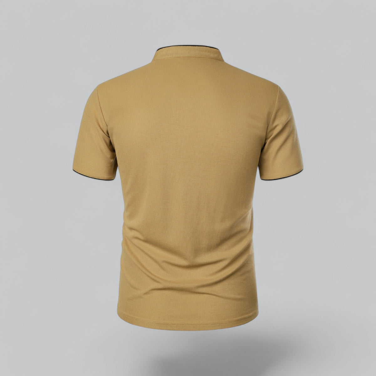 Men's Short-Sleeve Mandarin Collar Polo Shirt