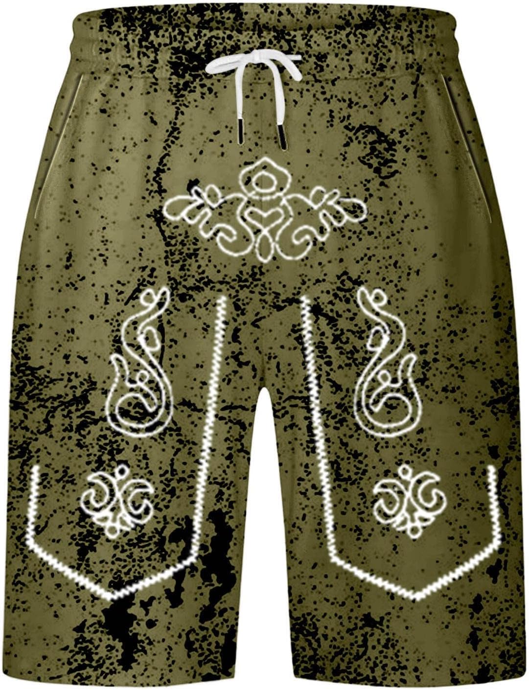 Men's Shorts with Distressed Look and Oktoberfest Print