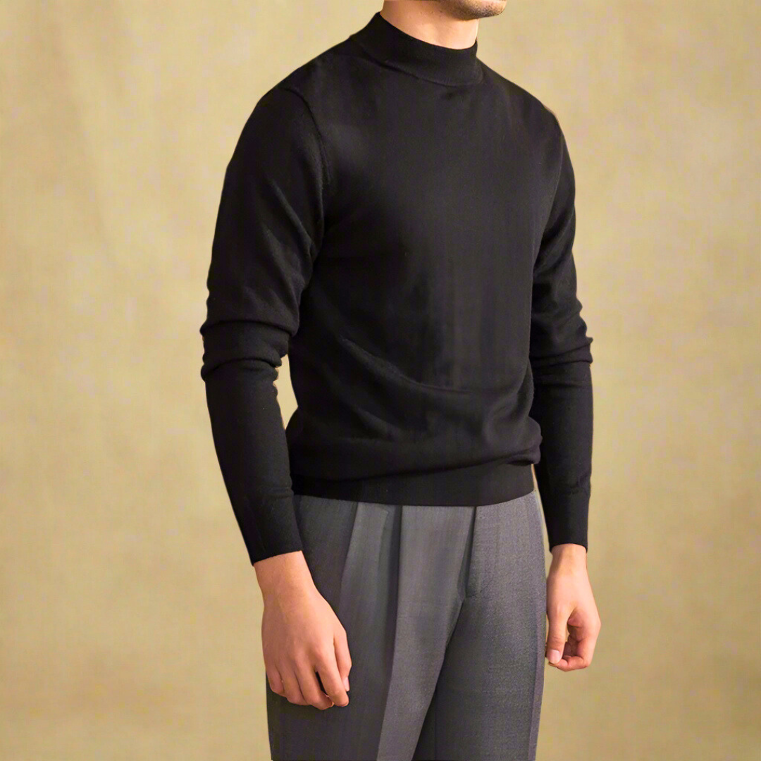 Men's Slim Fit Mock Neck Pullover Sweater