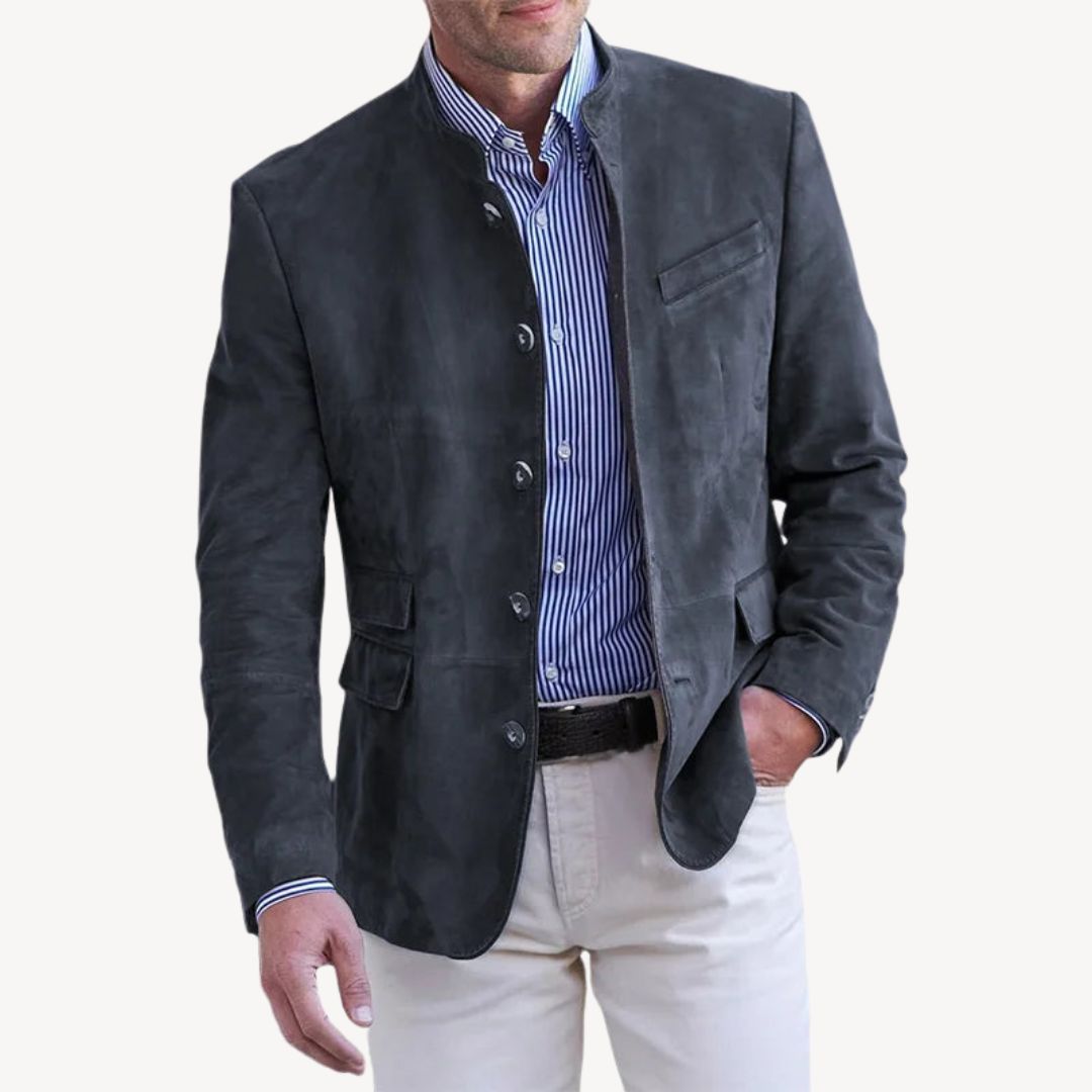 Men's Stand-Collar Blazer Jacket