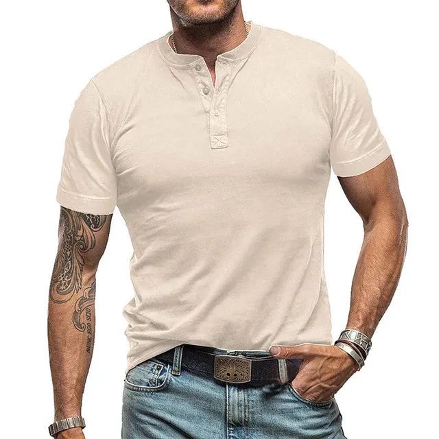 Men's Summer Henley T-Shirt