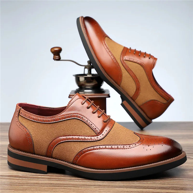 Men's Two-Tone Wingtip Brogue Oxfords