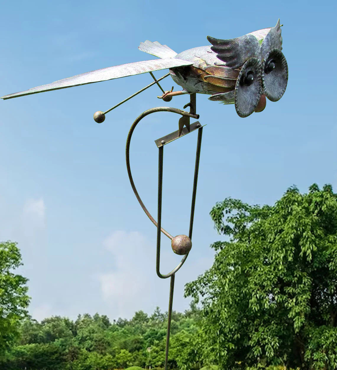 Metal Bird Wind Spinner - Decorative Garden Ornament