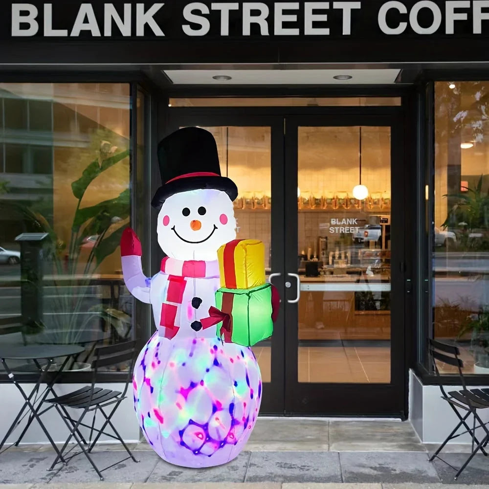 Outdoor LED Christmas Inflatable Santa or Snowman Figures Made of Polyester