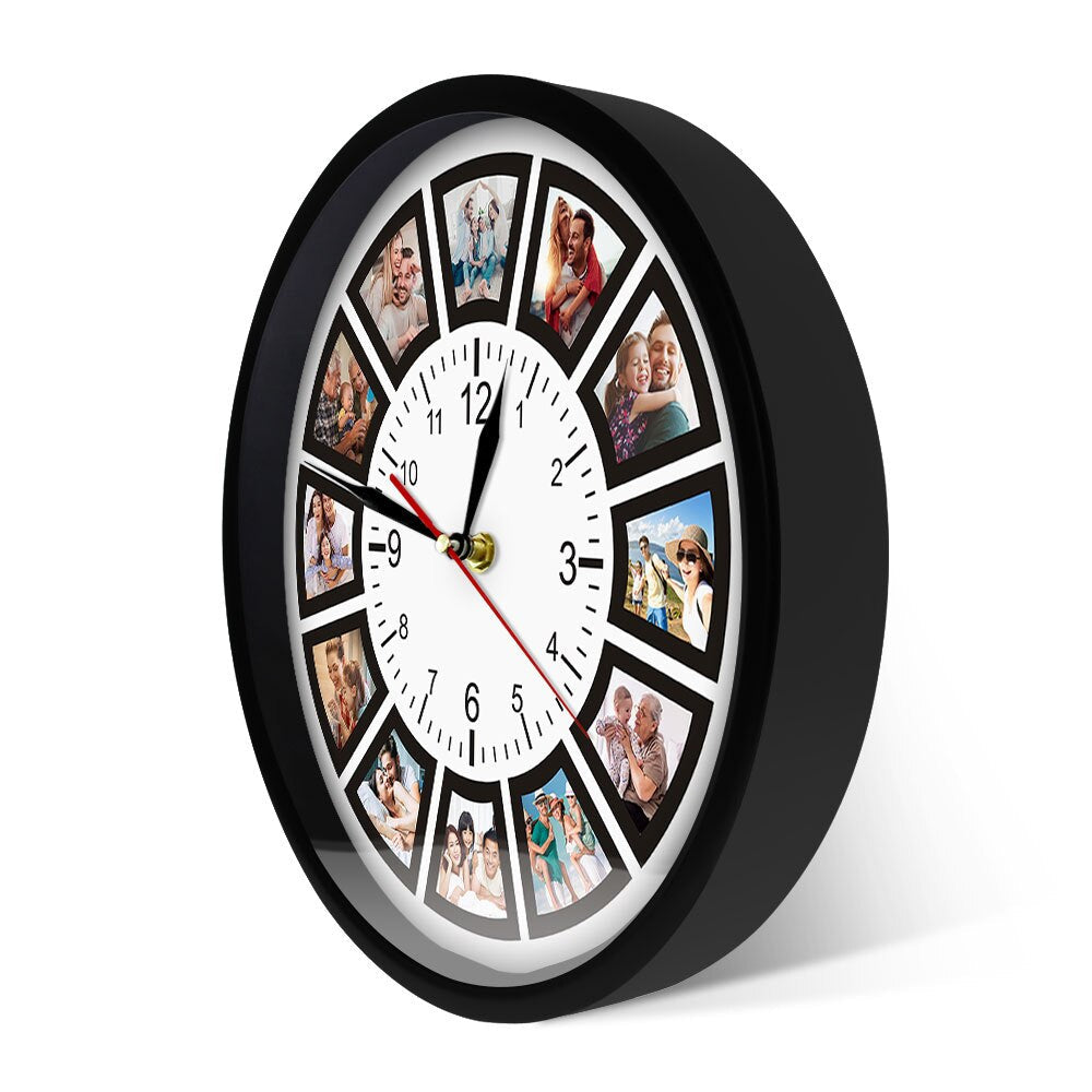 Photo Collage Wall Clock – Customizable and Stylish Design – Ideal for Preserving Your Most Beautiful Memories