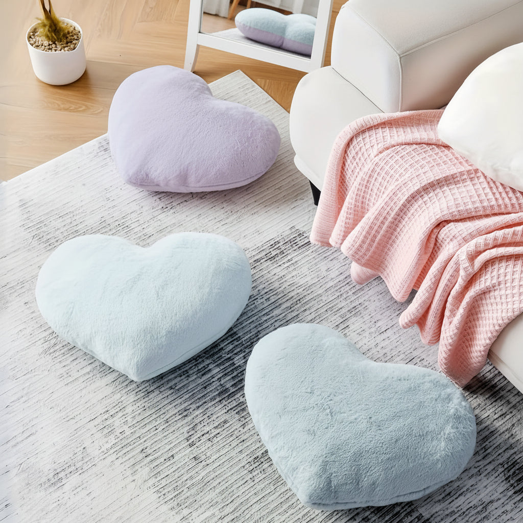 Plush Heart-Shaped Decorative Sofa Cushion