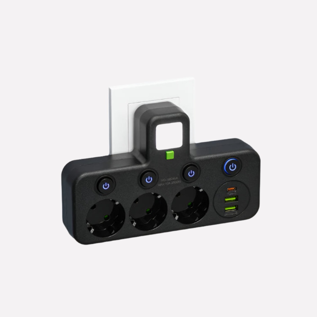 Power Strip with USB and USB-C Ports