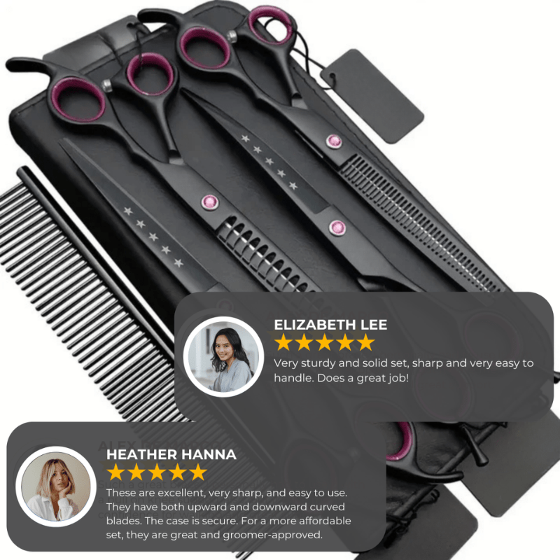 Professional 4-Piece Pet Grooming Scissors Set for Dogs and Cats