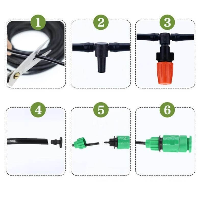 Professional Misting Nozzle Set | Time- and Water-Saving Irrigation System | Adjustable Spray Heads for Gardens and Yards | Easy Installation