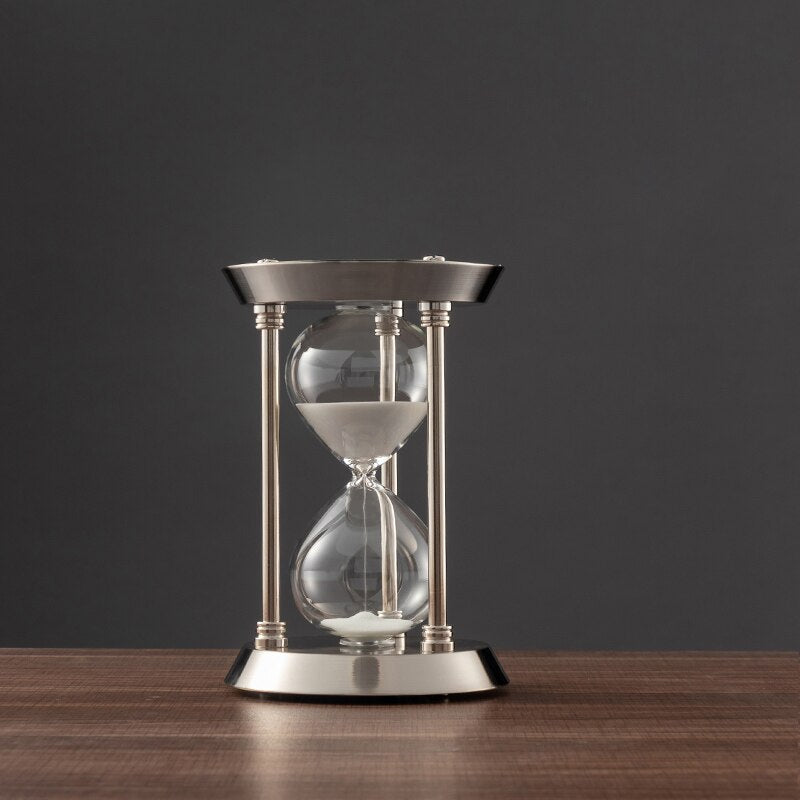 Retro Metal Craft Hourglass Sand Timer | 3/5/10 Minute Desktop Ornament for Home and Office Decoration
