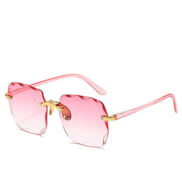 Rimless Vintage-Style Sunglasses with UV400 Protection