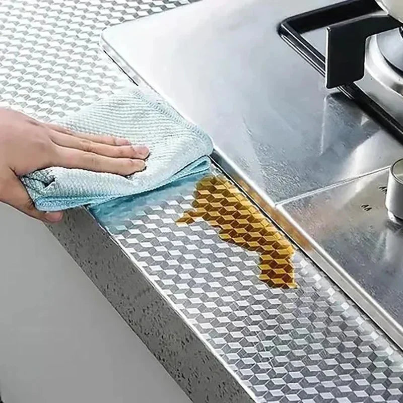 Self-Adhesive Waterproof and Oil-Proof Aluminum Kitchen Wallpaper