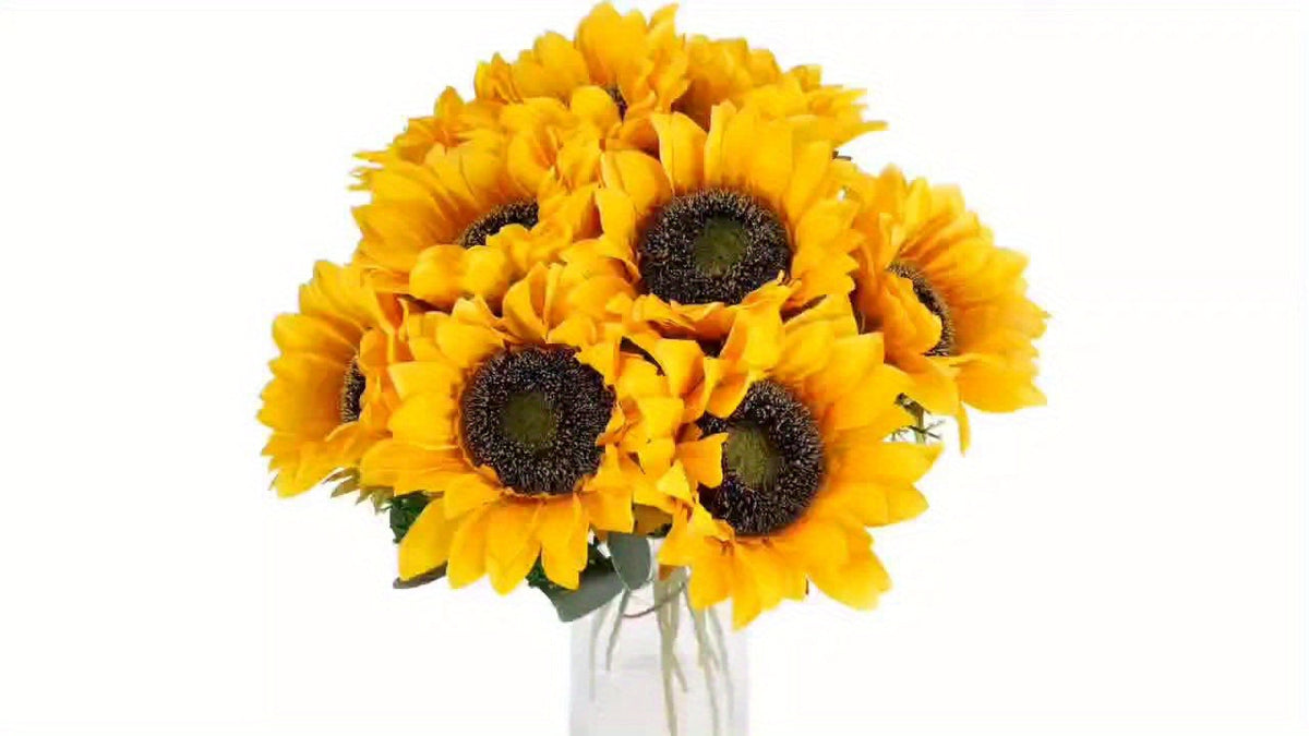 Set of 11 Vibrant Sunflowers for Autumn, Weddings, and Garden Decoration