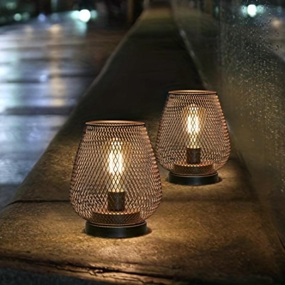 Set of 2 Wireless LED Table Lamps with Mesh Shade and Warm Light