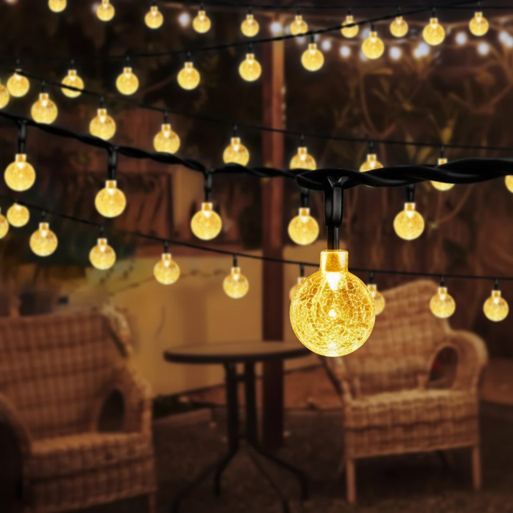 Solar-Powered LED String Lights